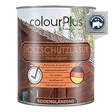 colourPlus® Holzschutzlasur (750ml, Nussbaum) seidenglänzende Holzlasur Außen- Holz Grundierung - Holz Lasur - Holzlasur Aussen - Made in Germany