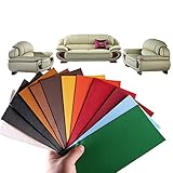 Alumuk 13 Stück Lederreparatur Kunstleder Flicken Selbstklebend Patch Reparaturflicken für Leder Sofa Möbel Autositze und Taschen 10x20cm, 13 Farben (Litschi Leder PU)