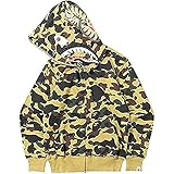 XDXT Shark Hoodie Camo Print Baumwollpullover Casual Lose Zip Hoodie Jacke für Männer Frauen Im Herbst und Winter warm halten S