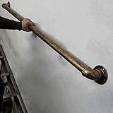 BABYCOW Bar Schmiedeeisen-Rohrtreppen-Handlauf für den Innen- und Außenbereich, Industrielle Vintage-Stil-Wandschiene, die direkt zum Treppenhaus-Tür-Haus oder Kellereingang führt - Bronze (Größe :