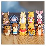 MIBHNJIAN Modell 10 Teile/Satz Cartoon Winnie Action Figure Spielzeug Bär Tigger Eeyore Ferkel Action Figure Puppen Spielzeug Geschenke Für Kinder (Color : No Box Package)