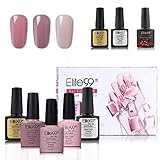 Elite99 UV LED Nagellack set uv gel shellac set sock off gel peer off nagellack uv farbgel gel matt nagellack polish 5 Flasche 7.3ml 1 Flasche 10