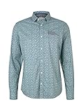 TOM TAILOR Herren 1028681 Regular Fit Print Hemd, 28414-Ice Blue Base Minimal Design, XL