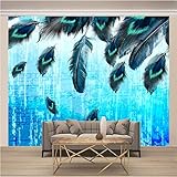 NVFDFF Fototapete Vlies Tapeten Wandtapete Moderne Wanddeko Design Wand Dekoration Wohnzimmer Schlafzimmer Büro Pfauenfeder - 250x175