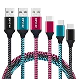 EVISTR USB-Ladekabel für Smartphones, USB-Geflecht-USB-Ladekabel für Samsung Galaxy S9 S8 Note 8, Pixel, Nintendo Switch und mehr, 10 Feet, 10FT