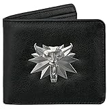 JINX Unisex-Erwachsene The Witcher 3: White Wolf Geldbeutel mit Metall-Logo schwarz, Bedruckt, aus Polyurethan, in Polybeutel Reisezubehör-Brieftasche, Multicolore, Moy