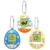 HahaGo 3PCS Virtuelles Cyber-Haustierspielzeug Digitale Haustiere Spielekonsole Handheld Maschine Mini-Tasche Elektronische Tiere Spielzeug mit Schlüsselanhänger für Kinder (zufällige Farbe，Oval)