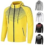 Mymyguoe ÜBergangsjacke Jogginganzug Herren Baumwolle Jacket Einfarbig Slim Fit Hoodie Mit Reissverschluss Fahrradbekleidung Leicht Sweatjacke Laufjacke Radtrik