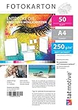 TATMOTIVE F01M50 Fotokarton Fotopapier 250g matt weiß/Laserdrucker/DIN A4 / Beidseitig bedruckbar / 50 B