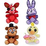Zhongkaihua Foxy der Pirat + Nightmare Bonnie + Freddy Fazbear + Chic-Set Five Nights At Freddy's Plüsch-Set Fnaf Plushies Fnaf Toys Sister Location für Kinder Weihnachten Neujahr Geburtstag Geschenk