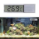 Aquarium-Thermometer, digitales Wasser-Thermometer für Aquarien, Meerestemperatur, Aquarium, elektronisches digitales LED-Thermometer, LCD-Thermometer, 1 Stück, silberfarb