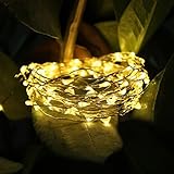 Mehrfarbige Weihnachtslichter für den Innen- und Außenbereich, LED, solarbetrieben, wasserdicht, Lichterkette, Weihnachtsfeier, Garten, Solarlampe, Dekoration, 7/12/22/32/42 m (Leuchtfarbe: Warmweiß)