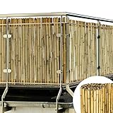 Sol Royal Bambus Sichtschutz 90x250 cm (HxB) Sol Vision B38 Premium Bambusmatte Zaun Natur Sichtschutzmatte Windschutz für Balkon Garten Terrasse - Bambus Holz Sichtschutz Z