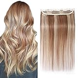 Clip in Haar Extensions Echthaar Haarverlängerungen ein Tresse 5 Clips Haarverdichtung Haarteil 100% Remy Human Hair Weissbraun/Hellblond #12p613-1 12'(30cm)-40g