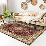 Kunsen flokati Teppich waschbar tepich Wohnzimmerteppich rechteckig rotbraun fleckenabweisend und rutschig Baby kinderzimmer Teppich rund kinderzimmer 0 3ft 3.4' X5ft 3'