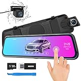 Spiegel Dashcam, ThiEYE Autokamera Video Recorder 1080P Full HD mit 170° Weitwinkelobjektiv,10' IPS Touchscreen, mit Nachtsicht, Loop-Aufnahme und G-Sensor, Parküberwachung,GPS(Optional)