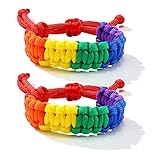 lijun 2 Stück Rainbow Gay & Lesbian Love Pride Geflochtenes Makramee Armband Liebhaber Armb