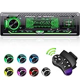 CENXINY Autoradio mit Bluetooth Freisprecheinrichtung, 7 Farben Licht Einstellbar 1 Din Autoradio Bluetooth mit USB*2/AUX/TF, MP3 Player/FM Autoradio Radio mit B