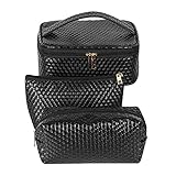 Rubeyul 3 Stück Kosmetiktasche Kulturtasche, Damen Kulturbeutel für Reise, Tragbar Multifunktions Waschtasche Make Up Tasche Schminktasche - Leichte Desig