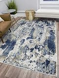 CosmoLiving by Cosmopolitan Astor Teppich mit abstraktem Übergangs-Motiv, saphirblau, 2,9 x 3,5 m, AD40D