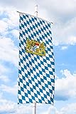 Deitert Bundesland-Flagge Bayern – 120x300 cm Bayern-Flagge mit Löwen-Wappen (Raute), Bannerfahne aus reißfestem Polyester, Bayern-Fahne mit Doppelsicherheitsnaht g