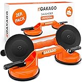 Gakago Saugheber (2er Pack) - Ergonomische & rutschfeste Sauggriffe - 100kg tragfähiger Vakuumheber für den Transport von Fliesen, Laminat, Scheiben und Glas als Glasheber, Glassauger, Glasträg