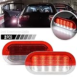 2 x Weiß/Rote LED-Türleuchten unter Warnleuchten Willkommenslicht kompatibel mit VW Golf MK3 MK4 Jetta Beetle T'ouran Polo Vento mit Skoda S