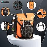 modernUP Fahrradtasche für Gepäckträger | XXX L | Gepäckträgertasche für Laptop, Dokumente & Co | wasserdicht & extrem geräumig | Fahrrad Kombi auch als Rucksack & Tasche (Orange, 27 Liter)