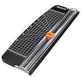 Flintronic Papierschneider A4 Papierschneidegerät Tragbare Papierschneidemaschine mit Fingerschutz und Hilfslinie, Schneidegerät für Hause und Büro(Schwarz, 38cm)