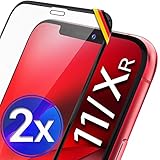 UTECTION 2X Full Screen Schutzglas 3D für iPhone XR & iPhone 11 (6.1') - Perfekte Anbringung Dank Rahmen - Premium Displayschutz 9H Glas - Kompletter Schutz Vorne - Folie Schutzfolie Schwarz C