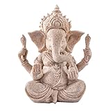 Kitchnexus Ganesha Buddha Statue Sandstein Skulptur Elefant Statue Buddha Fig