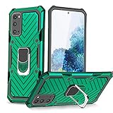 Cuoqing Handyhülle für Samsung Galaxy S20 Hülle, Samsung S20 Hülle, [Military Grade Schutz] Silikon Stoßfest 360 Grad Drehung Fingerring Ständer hüllen Hull für Samsung Galaxy S20