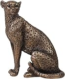 WQQLQX Statue Imitation Kupfer Leopard Statue Tier Skulptur Büro des Desktops Figuren Auto Dekoration Ornamente Handwerk Dekoration Geschenke Skulpturen (Color : A)