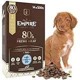 Empire Welpen Trockenfutter - 7kg - 14x500g - Hundefutter Trocken Getreidefrei - Große Rassen - 80% Frisches Wild und Lamm - Hypoallergen - Glutenfrei - 100% Natü