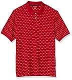 Amazon Essentials Regular-Fit Cotton Pique Polo Shirt Hemd, Rot/Weiß Punkt, M