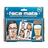 Monsterzeug 20 Bierdeckel Face Mats, Getränke-Untersetzter Bedruckt mit lustigen Gesichtern, Fotobox Accessoire als lustiges Partysp