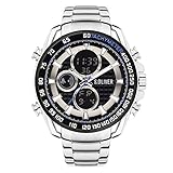 s.Oliver Herren Analog-Digital Quarz Uhr mit Edelstahl Armband SO-4246-MD