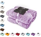 DecoKing Kuscheldecke 160x210 cm lila Decke Microfaser Tagesdecke Fleece weich sanft kuschelig Lilac M