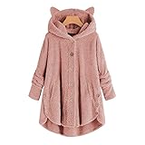 WAQD Damen Kapuzenjacke Teddy Plüschjacke Übergangsjacke Sweatjacke Casuale Hoodie Cardigan Damen Kapuzenpullover Fleece Hoodie Pullover Herbst Winter Warm Sweatshirt Mit Kapuze Langarm Ob