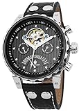 Burgmeister Armbanduhr für Herren mit Analog Anzeige, Automatik-Uhr und Lederarmband - Wasserdichte Herrenuhr mit zeitlosem, schickem Design - klassische Uhr für Männer - BM136-922 Limog