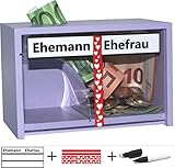 jaggson Spardose Hochzeit für Eheleute mit Ehemann / Ehefrau, 2X Sticker + Stift: LIL