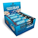 Bodylab24 Crunchy Protein Bar Cherry Joghurt 12 x 64g Vorratsbox, knuspriger Protein-Riegel mit Schokoladenüberzug, mit 20g Eiweiß pro Riegel, High-Protein Low-Sugar, Eiweiß-Riegel mit wenig Zuck