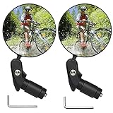 Fahrradspiegel 1 Paar，360°Vestellbarer Fahrrad Rückspiegel für Lenker 18-22cm, Konvexer Weitwinkelspiegel Für Lenker,Seitenspiegel mit 2 Schraubenschlüsseln, für Fahrrad,Mountainbike,R