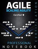 Scaling Agility: Agile Professional Certification Exam Preparation Notebook, Exam study blank writing notebook, 140 pages, 8.5” x 11”, Matte cover pages, Black Hex