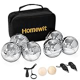 6 Boule Set mit 2 Holzkugeln, 2 Abstandsmesser, 1 Boules-Kugel Magnetvorrichtung & Luxuriöser Tragetasche, Boule Kugeln mit 2 verschiedene Linien, jede 3 Kugeln,Boccia Set für Outdoor Spaß,Sport Sp