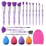 Pinselset Makeup 7 code 15 Stück Make up Pinsel mit 4 Beauty Schwamm und Bürste Wash Ei Make up Pinsel Set Lippen Foundation Eyeshadow Gesicht Makeup