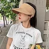 Dingyi Sonnenhut Strandhut Hüte mit breiter Krempe für Frauen Floppy Strohhut mit leerem Oberteil Sonnenhüte Modische UV-Kratzschutz-Visierkappe für Frauen UV-Schäden der Haut vorbeug