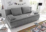 lifestyle4living Schlafsofa in Grau mit Bettkasten, 2-Sitzer Sofa mit Schlaffunktion, Microfaser-Stoff/Federkern-Polsterung | Gemütliche Schlafcouch in modernem Desig