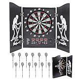 SWANEW Elektronische Dartscheibe mit 12 Dartpfeile, E Dartboards Dartautomat, 243 Varianten für 16 Spieler, inklusive 100 Soft-Tipps, geeignet für Partys und Spieleab