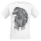 Der König der Löwen Lion Ink Herren T-Shirt Weiß, Größe:XXL